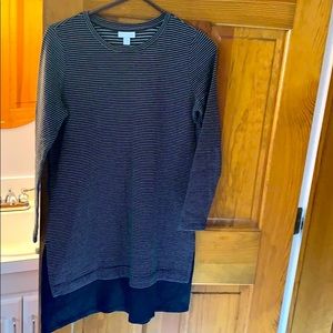 ❤️ J Jill striped knit long sleeve cotton dress